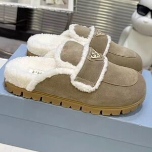 Prada Tan and Cream Women's Slippers